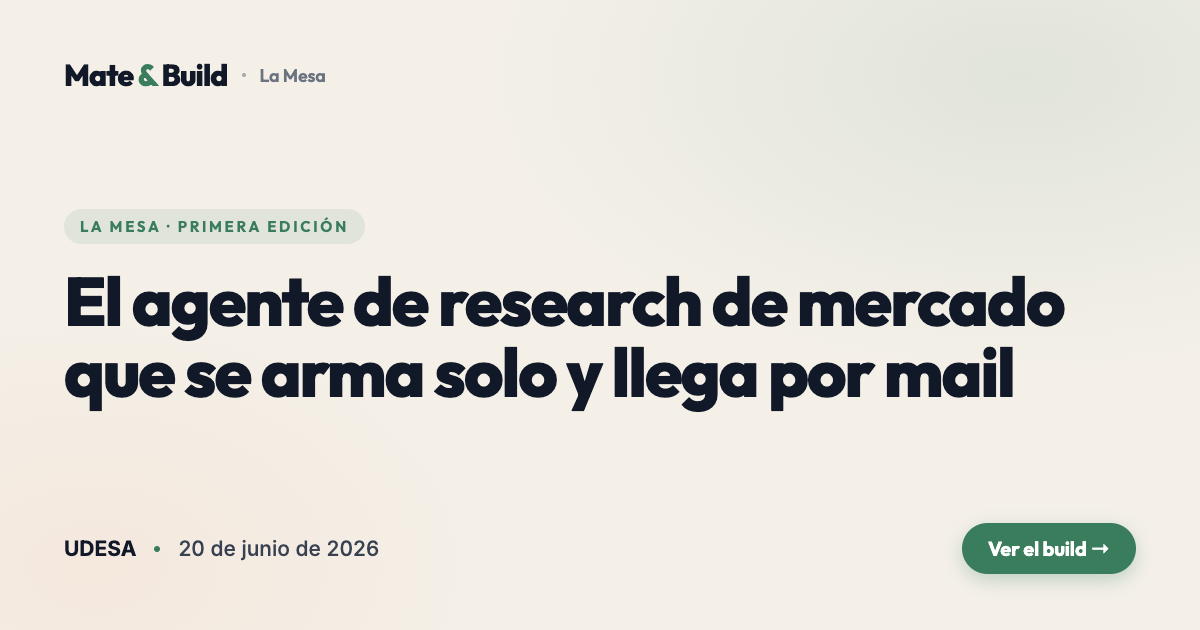 Showcase del build Radar de Industria